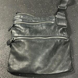 Margot Black Leather Crossbody Bag